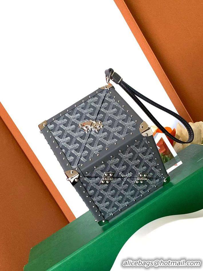 Buy Fashionable Goyard Dé Trunk Clutch Bag 8215 Dark Grey