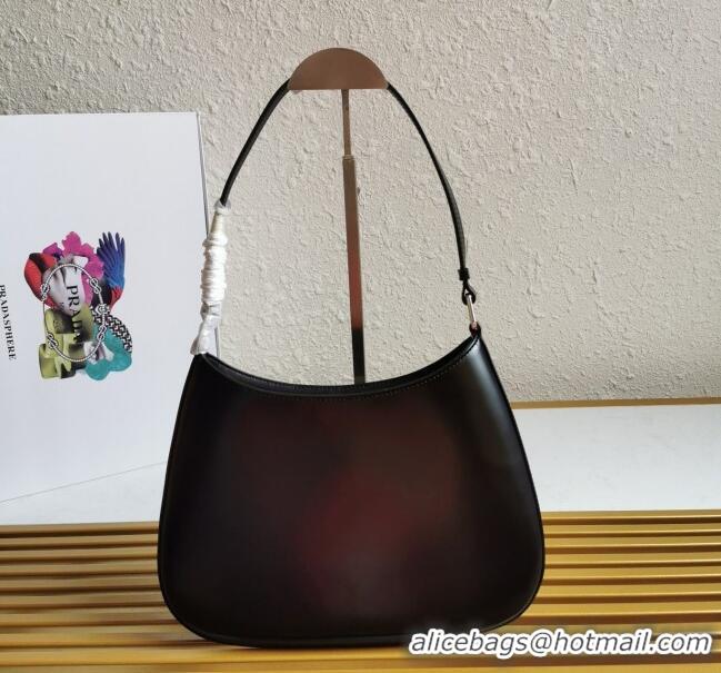 Top Quality Prada Cleo Brushed Leather Hobo Bag 1BC499 Black