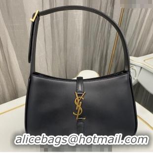 Promotional Saint Laurent LE 5 À 7 Hobo Bag in Smooth Calfskin 657228 Black/Gold