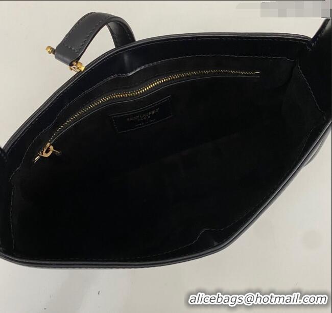 Promotional Saint Laurent LE 5 À 7 Hobo Bag in Smooth Calfskin 657228 Black/Gold