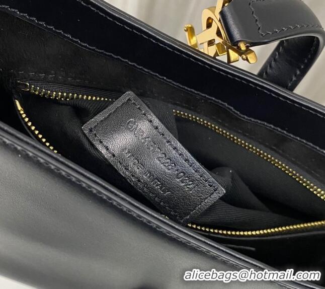 Promotional Saint Laurent LE 5 À 7 Hobo Bag in Smooth Calfskin 657228 Black/Gold