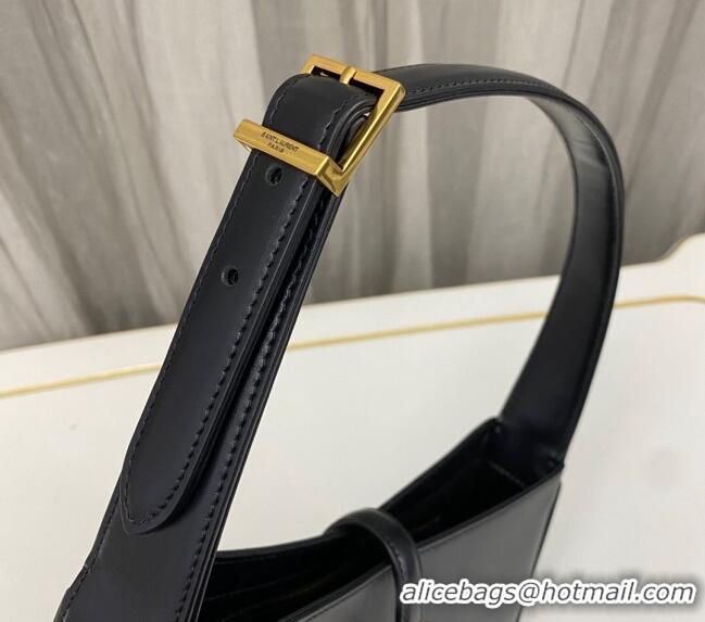 Promotional Saint Laurent LE 5 À 7 Hobo Bag in Smooth Calfskin 657228 Black/Gold