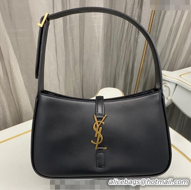 Promotional Saint Laurent LE 5 À 7 Hobo Bag in Smooth Calfskin 657228 Black/Gold