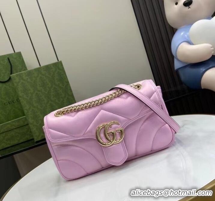 Promotional Gucci GG MARMONT SMALL SHOULDER BAG 443497 Pink iridescent