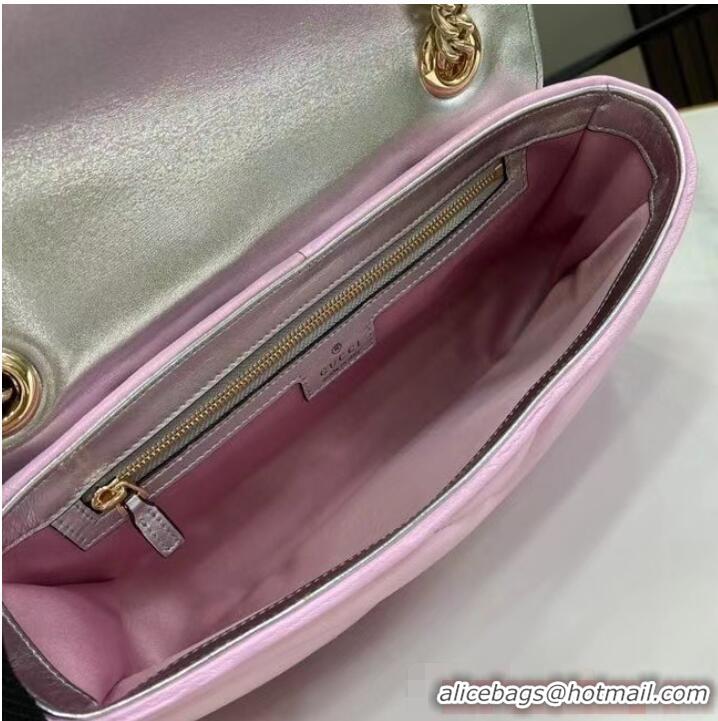 Promotional Gucci GG MARMONT SMALL SHOULDER BAG 443497 Pink iridescent