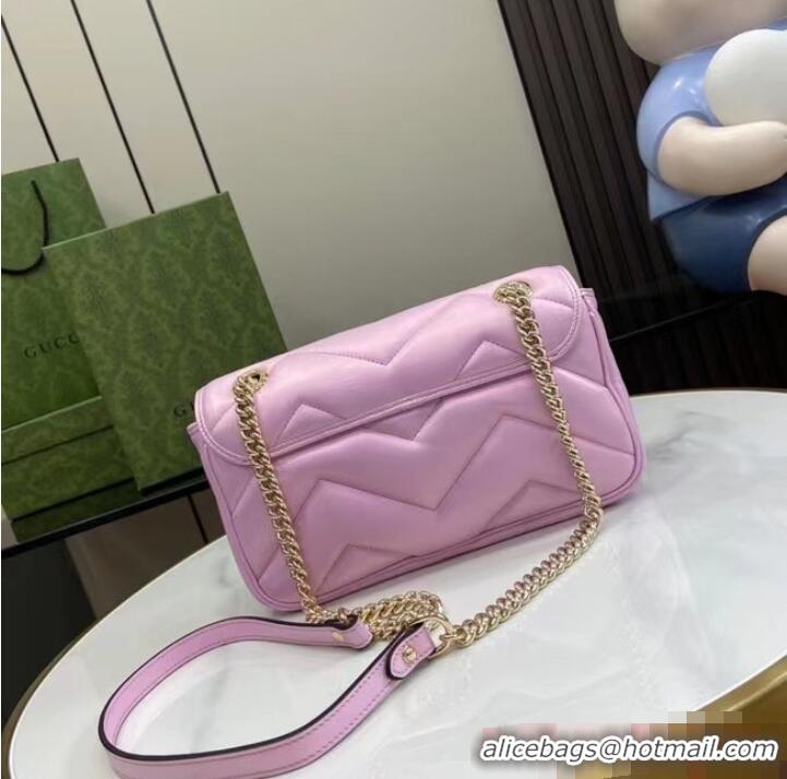 Promotional Gucci GG MARMONT SMALL SHOULDER BAG 443497 Pink iridescent