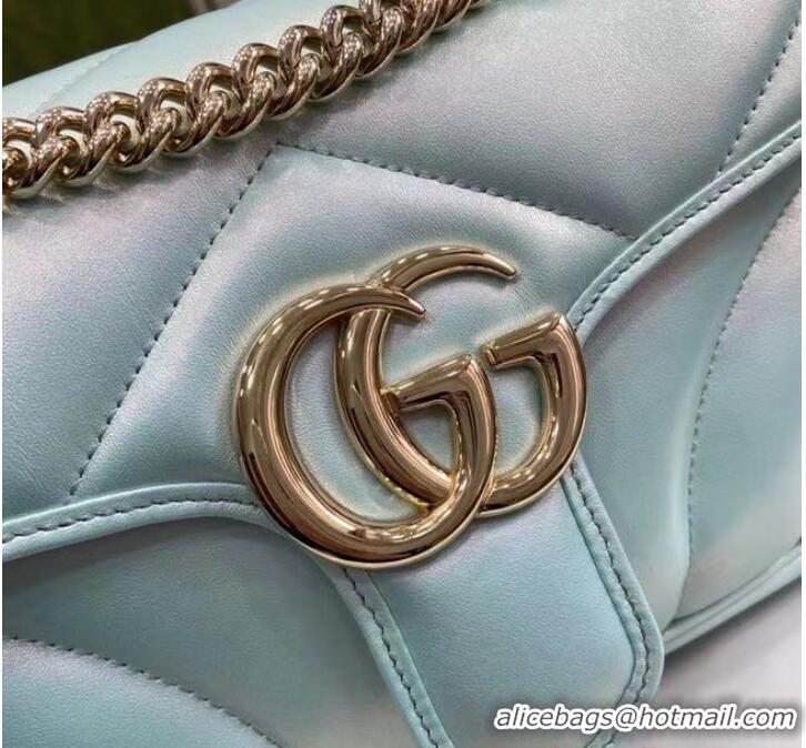 Well Crafted Gucci GG MARMONT SMALL SHOULDER BAG 443497 Blue iridescent