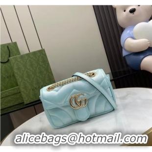 Big Discount Gucci GG MARMONT MINI SHOULDER BAG 446744 Blue iridescent