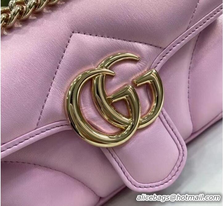 Good Product Gucci GG MARMONT MINI SHOULDER BAG 446744 Pink iridescent