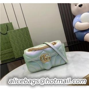 Famous Brand Gucci GG MARMONT MINI SHOULDER BAG 446744 green iridescent