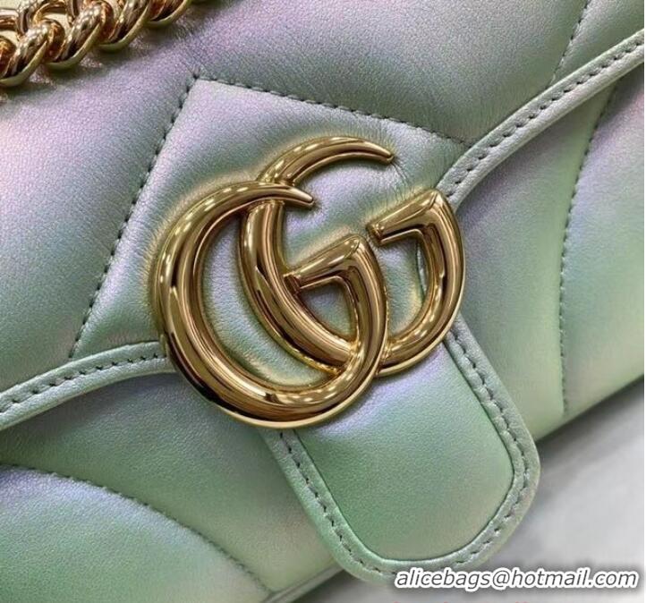 Famous Brand Gucci GG MARMONT MINI SHOULDER BAG 446744 green iridescent