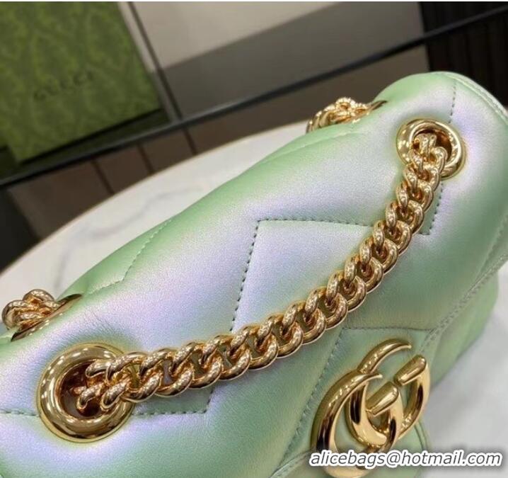 Famous Brand Gucci GG MARMONT MINI SHOULDER BAG 446744 green iridescent