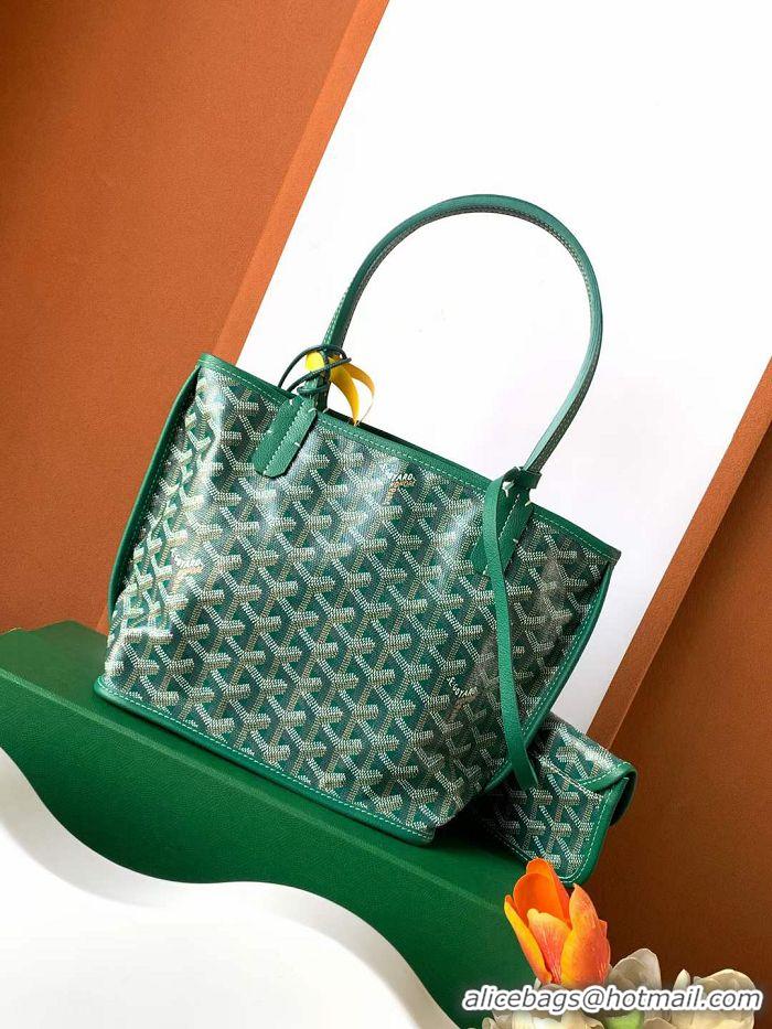 Top Quality Goyard Original Anjou Reversible Bag With Heart Mini 2399 Green