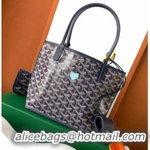 Promotional Goyard Original Anjou Reversible Bag With Heart Mini 2399 Navy Blue