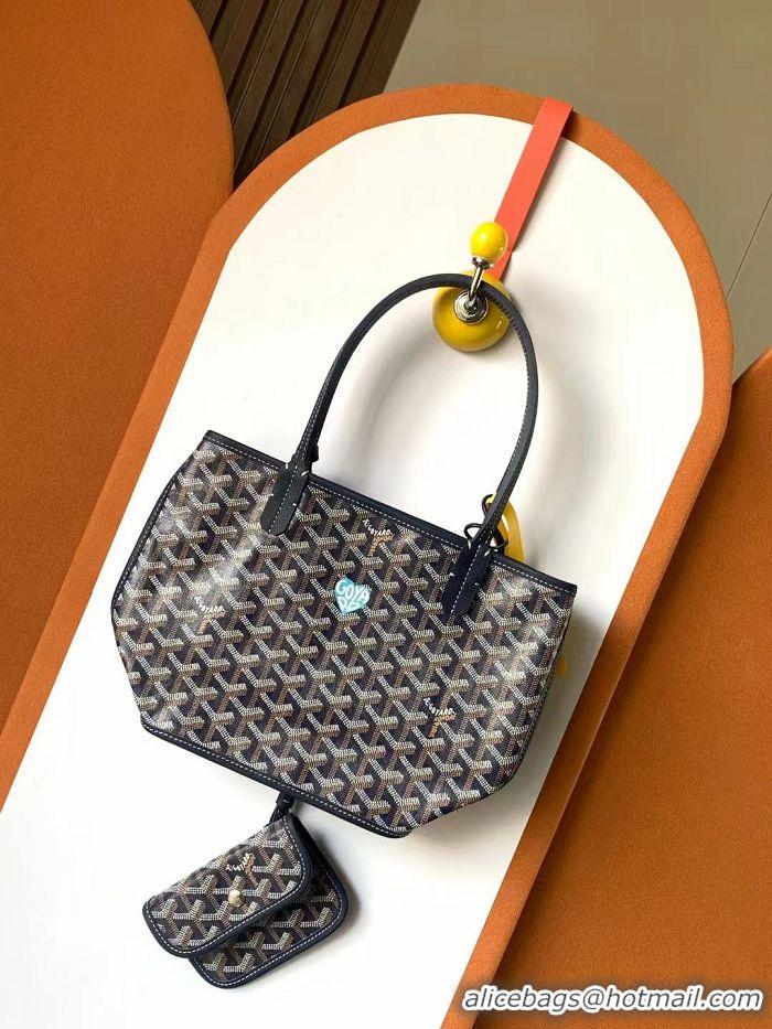 Promotional Goyard Original Anjou Reversible Bag With Heart Mini 2399 Navy Blue