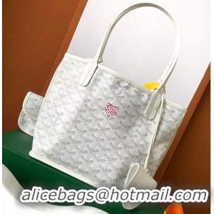 Top Grade Goyard Original Anjou Reversible Bag With Heart Mini 2399 White