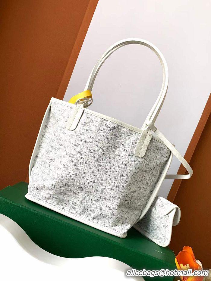 Top Grade Goyard Original Anjou Reversible Bag With Heart Mini 2399 White