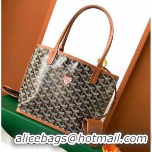 Luxurious Goyard Original Anjou Reversible Bag With Heart Mini 2399 Black And Tan