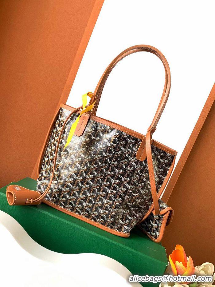 Luxurious Goyard Original Anjou Reversible Bag With Heart Mini 2399 Black And Tan