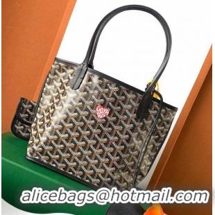 Top Design Goyard Original Anjou Reversible Bag With Heart Mini 2399 Black