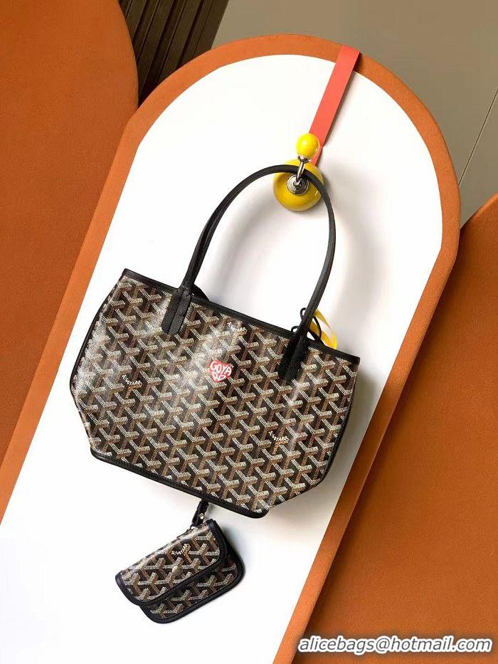 Top Design Goyard Original Anjou Reversible Bag With Heart Mini 2399 Black