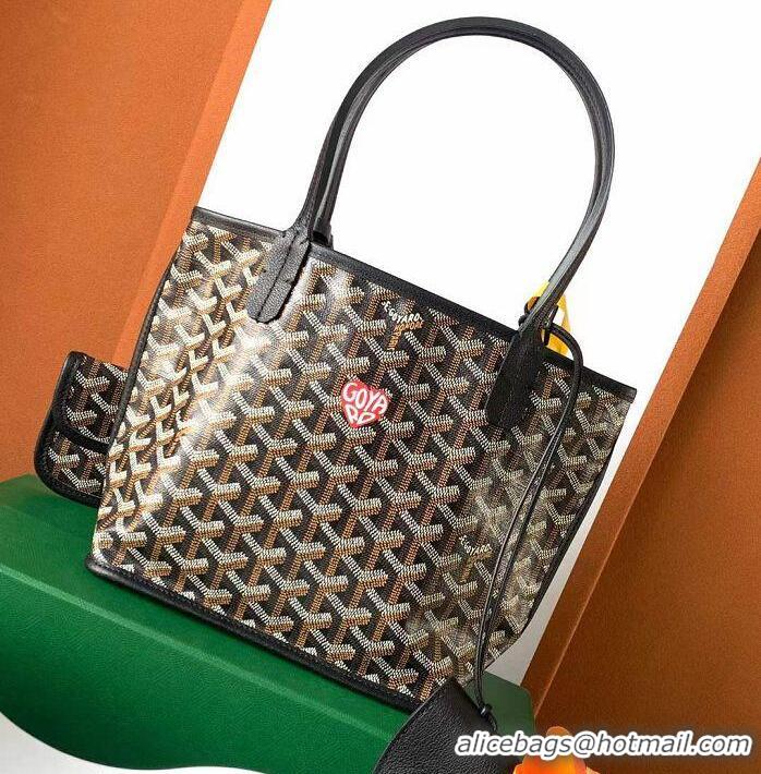 Top Design Goyard Original Anjou Reversible Bag With Heart Mini 2399 Black