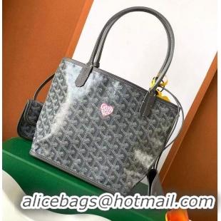 Well Crafted Goyard Original Anjou Reversible Bag With Heart Mini 2399 Dark Grey