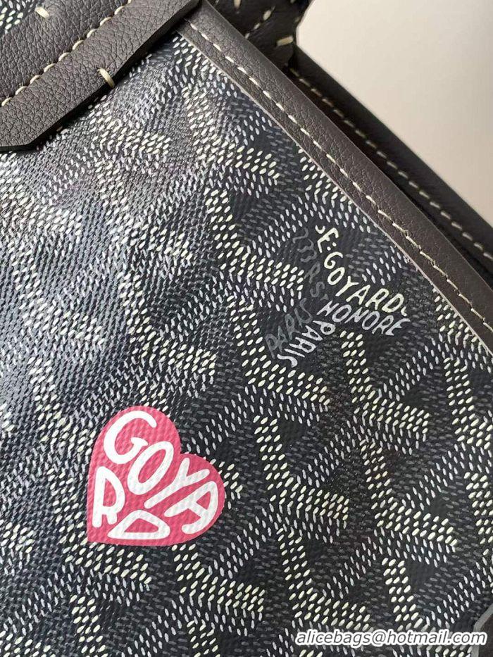 Well Crafted Goyard Original Anjou Reversible Bag With Heart Mini 2399 Dark Grey