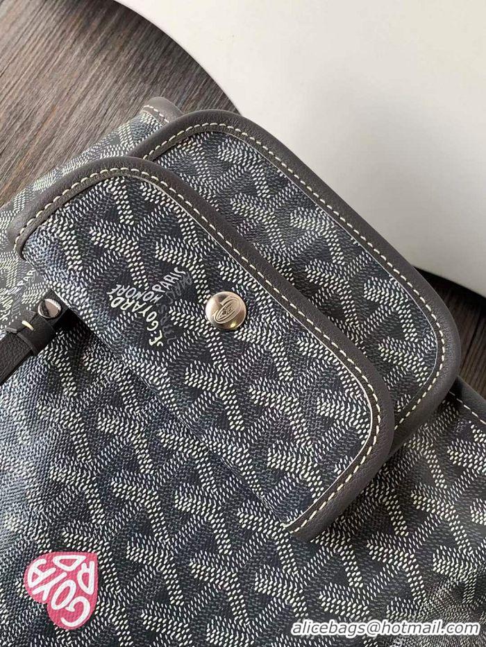 Well Crafted Goyard Original Anjou Reversible Bag With Heart Mini 2399 Dark Grey