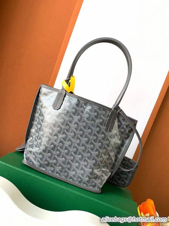 Well Crafted Goyard Original Anjou Reversible Bag With Heart Mini 2399 Dark Grey