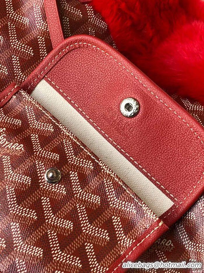 Most Popular Goyard Anjou Reversible Tote Bag With Cony Fur Mini 2399 Red