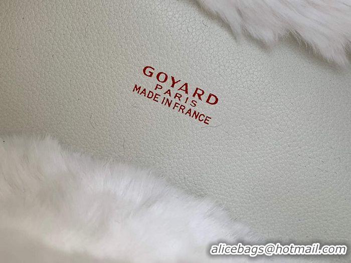 Generous Grade Goyard Anjou Reversible Tote Bag With Cony Fur Mini 2399 White