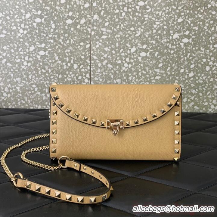 Top Grade VALENTINO GARAVANI Loco Calf leather bag 0059 Apricot