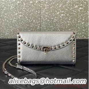 Luxurious Fashion VALENTINO GARAVANI Loco Calf leather bag 0059 Silver