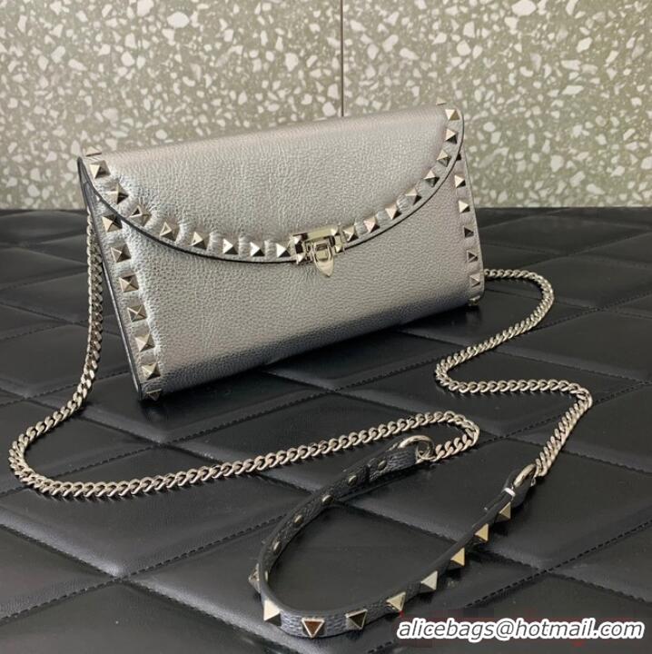 Luxurious Fashion VALENTINO GARAVANI Loco Calf leather bag 0059 Silver