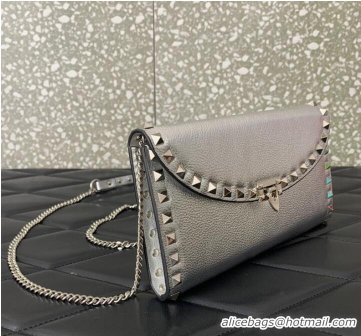 Luxurious Fashion VALENTINO GARAVANI Loco Calf leather bag 0059 Silver