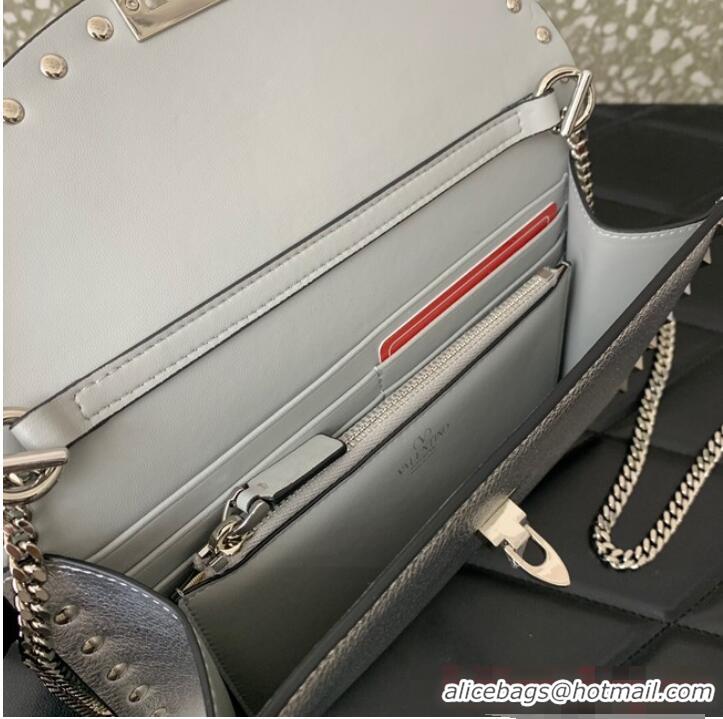 Luxurious Fashion VALENTINO GARAVANI Loco Calf leather bag 0059 Silver