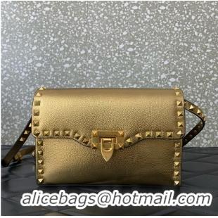 Top Quality VALENTINO GARAVANI Loco Calf leather bag A0322 Gold