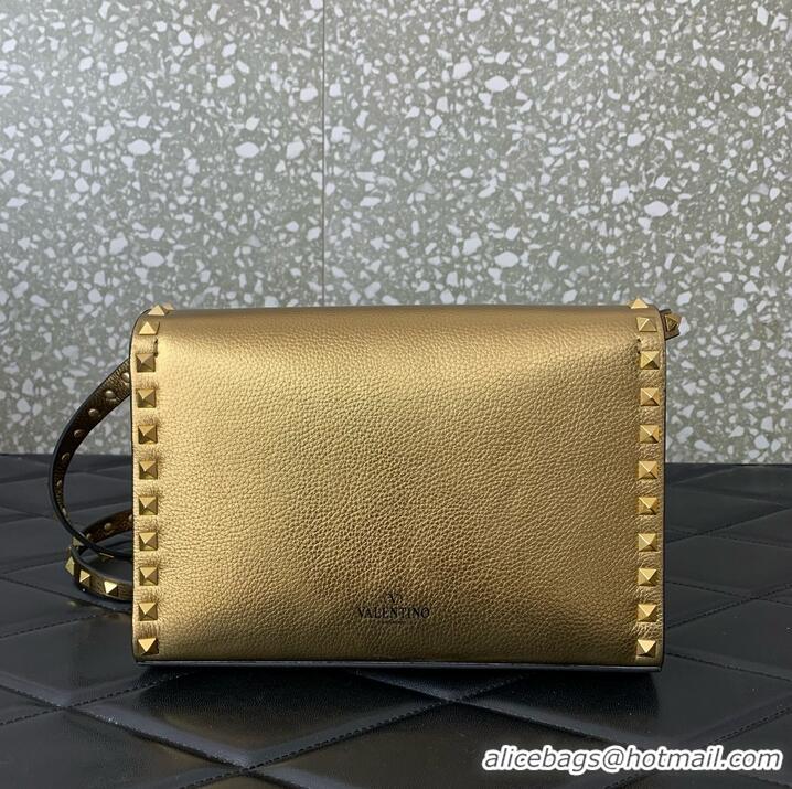 Top Quality VALENTINO GARAVANI Loco Calf leather bag A0322 Gold