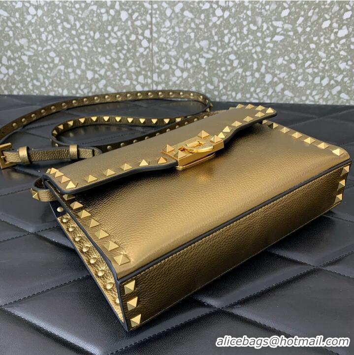 Top Quality VALENTINO GARAVANI Loco Calf leather bag A0322 Gold