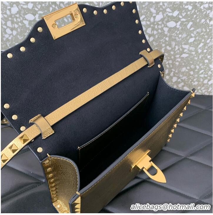 Top Quality VALENTINO GARAVANI Loco Calf leather bag A0322 Gold