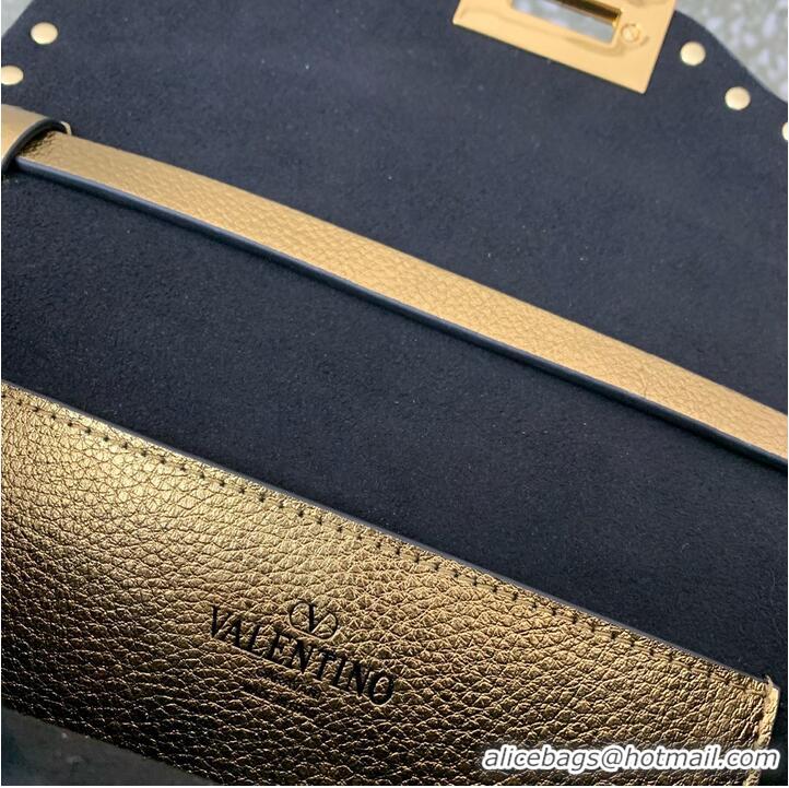 Top Quality VALENTINO GARAVANI Loco Calf leather bag A0322 Gold