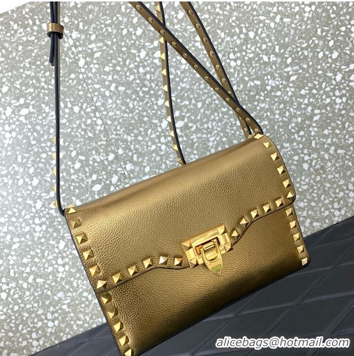 Top Quality VALENTINO GARAVANI Loco Calf leather bag A0322 Gold