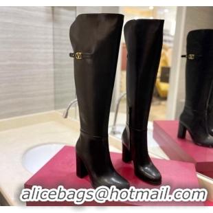 Durable Valentino VLogo Signature Over-Knee High Boots 9.5cm Black 0109001