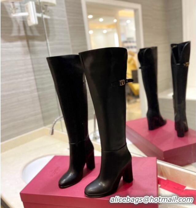 Durable Valentino VLogo Signature Over-Knee High Boots 9.5cm Black 0109001