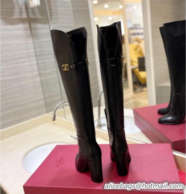 Durable Valentino VLogo Signature Over-Knee High Boots 9.5cm Black 0109001