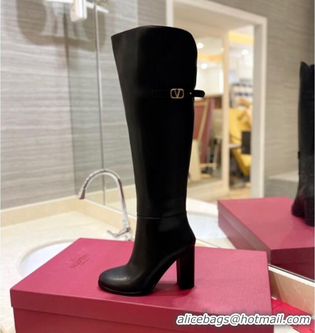 Durable Valentino VLogo Signature Over-Knee High Boots 9.5cm Black 0109001