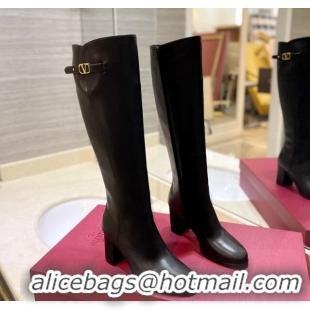 Most Popular Valentino VLogo Signature High Boots 8cm Black 0109004