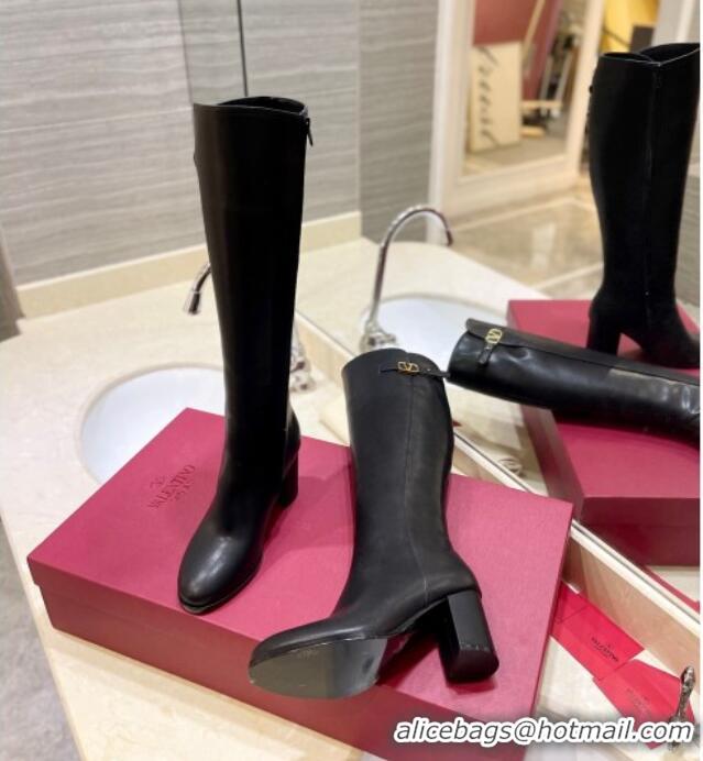 Most Popular Valentino VLogo Signature High Boots 8cm Black 0109004