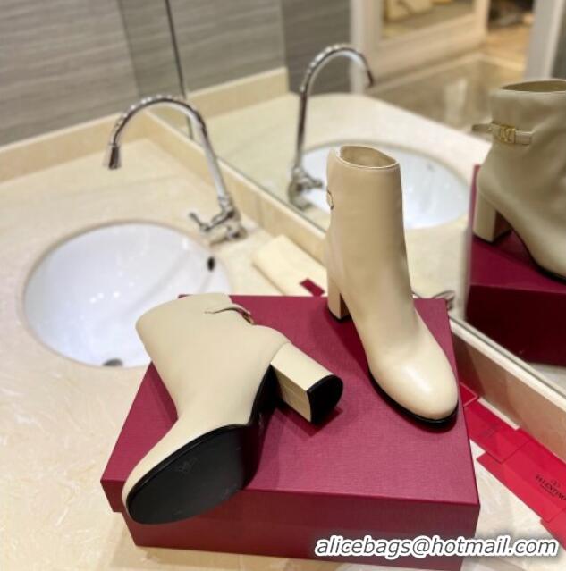 Best Product Valentino VLogo Signature Ankle Boots 7.5cm Beige 0109007